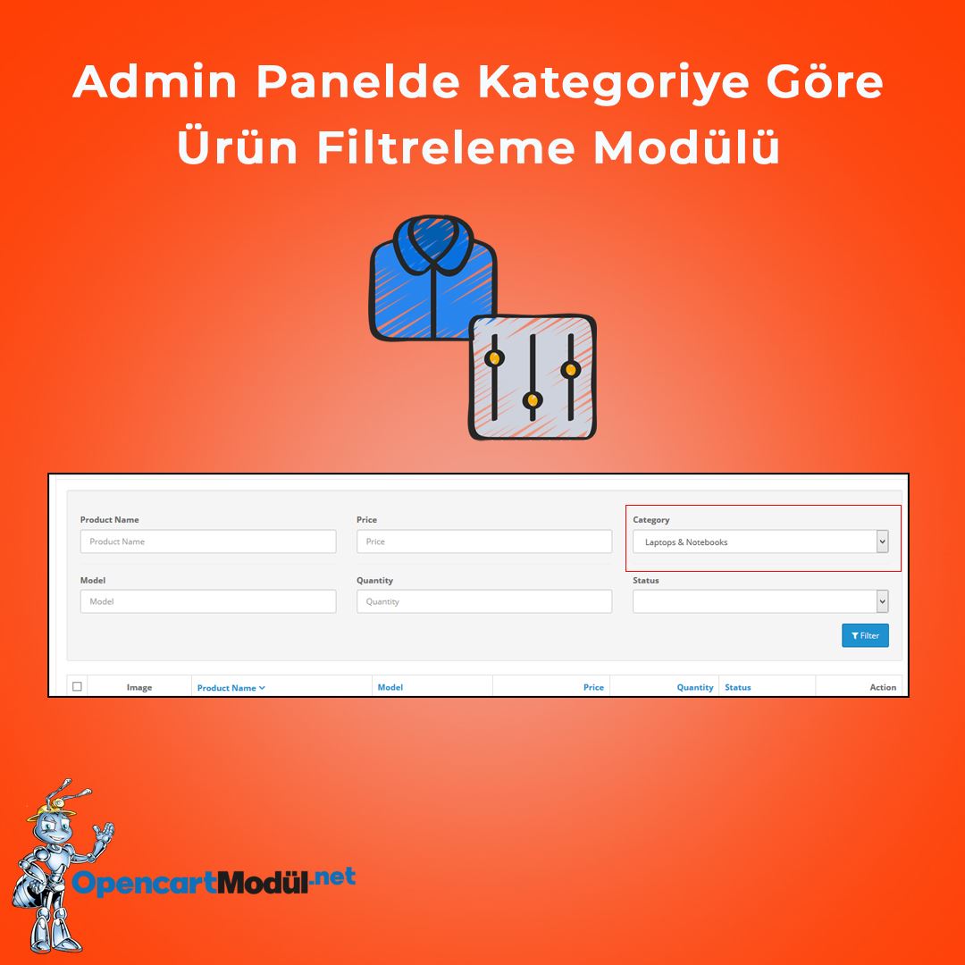 Admin Panelde Kategoriye Göre Ürün Filtreleme Modülü