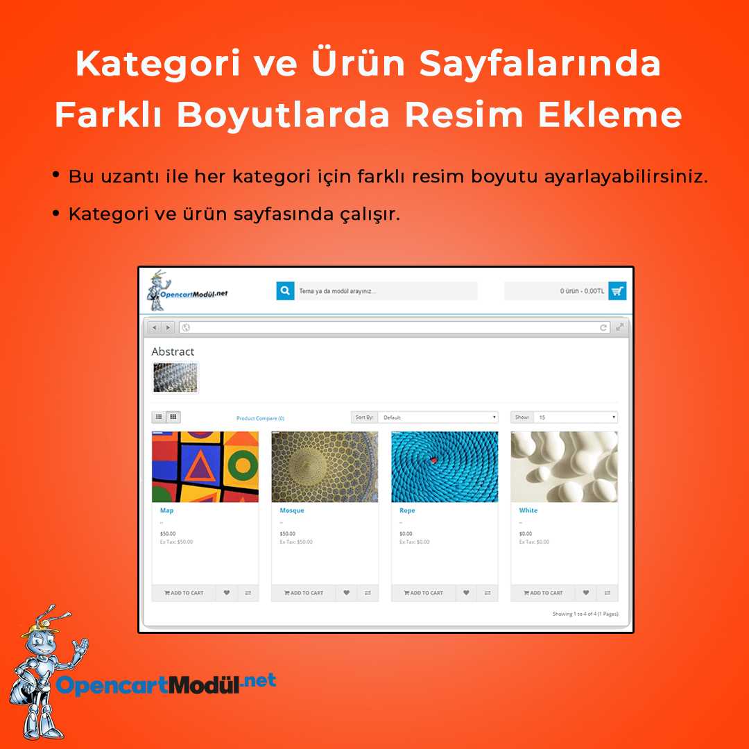 Kategori ve Ürün Sayfalarında Farklı Boyutlarda Resim Ekleme