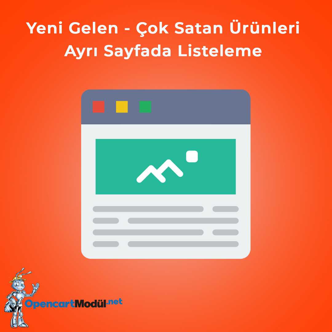 Yeni Gelen - Çok Satan Ürünleri Ayrı Sayfada Listeleme