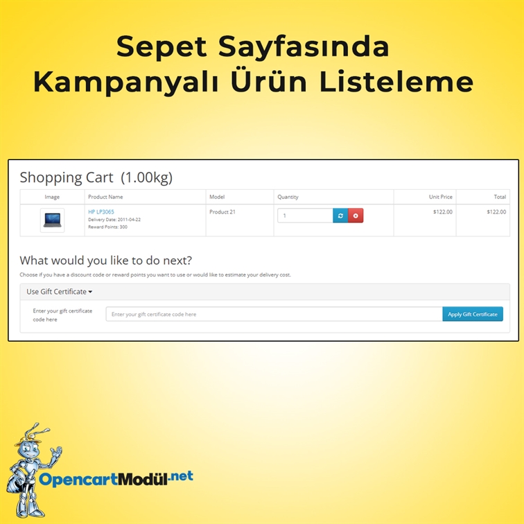 Sepet Sayfasında Kampanyalı Ürün Listeleme