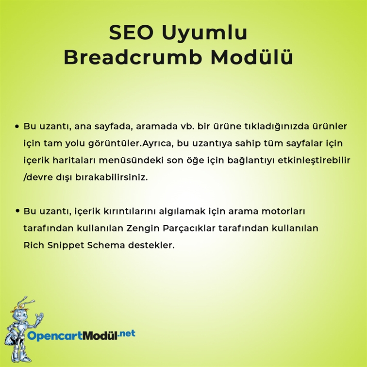 Opencart SEO Uyumlu Breadcrumb Modülü