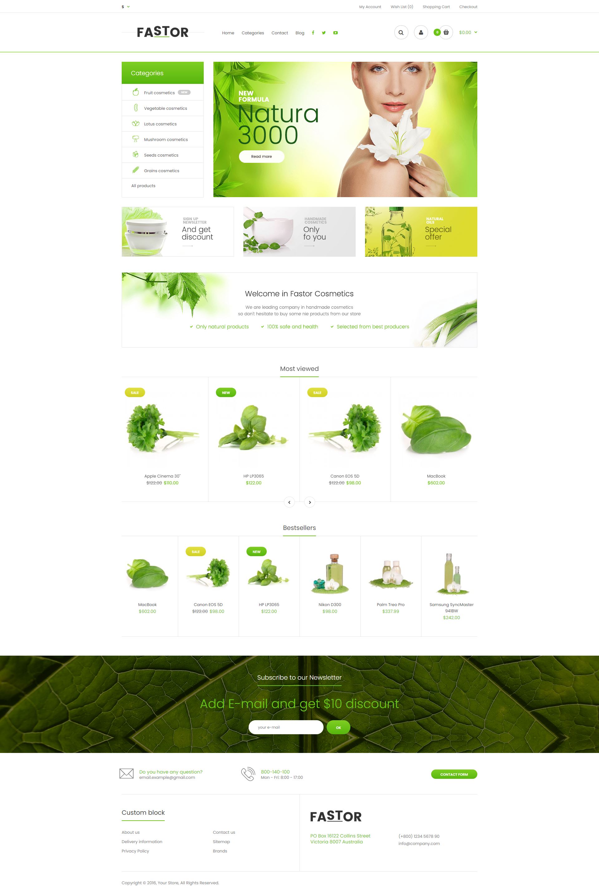 Fastor - Opencart Kozmetik Teması