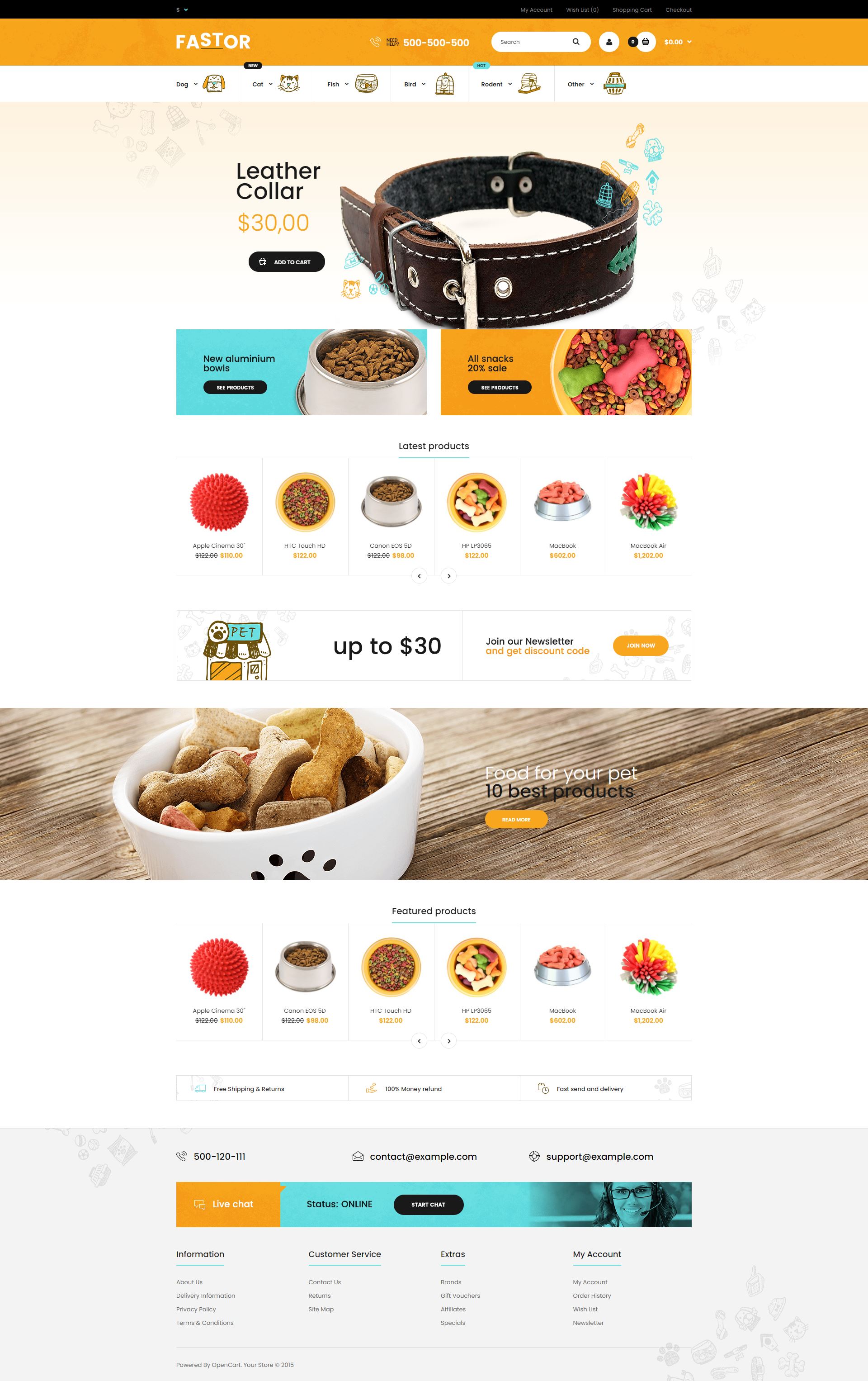 Fastor - Opencart PetShop Teması
