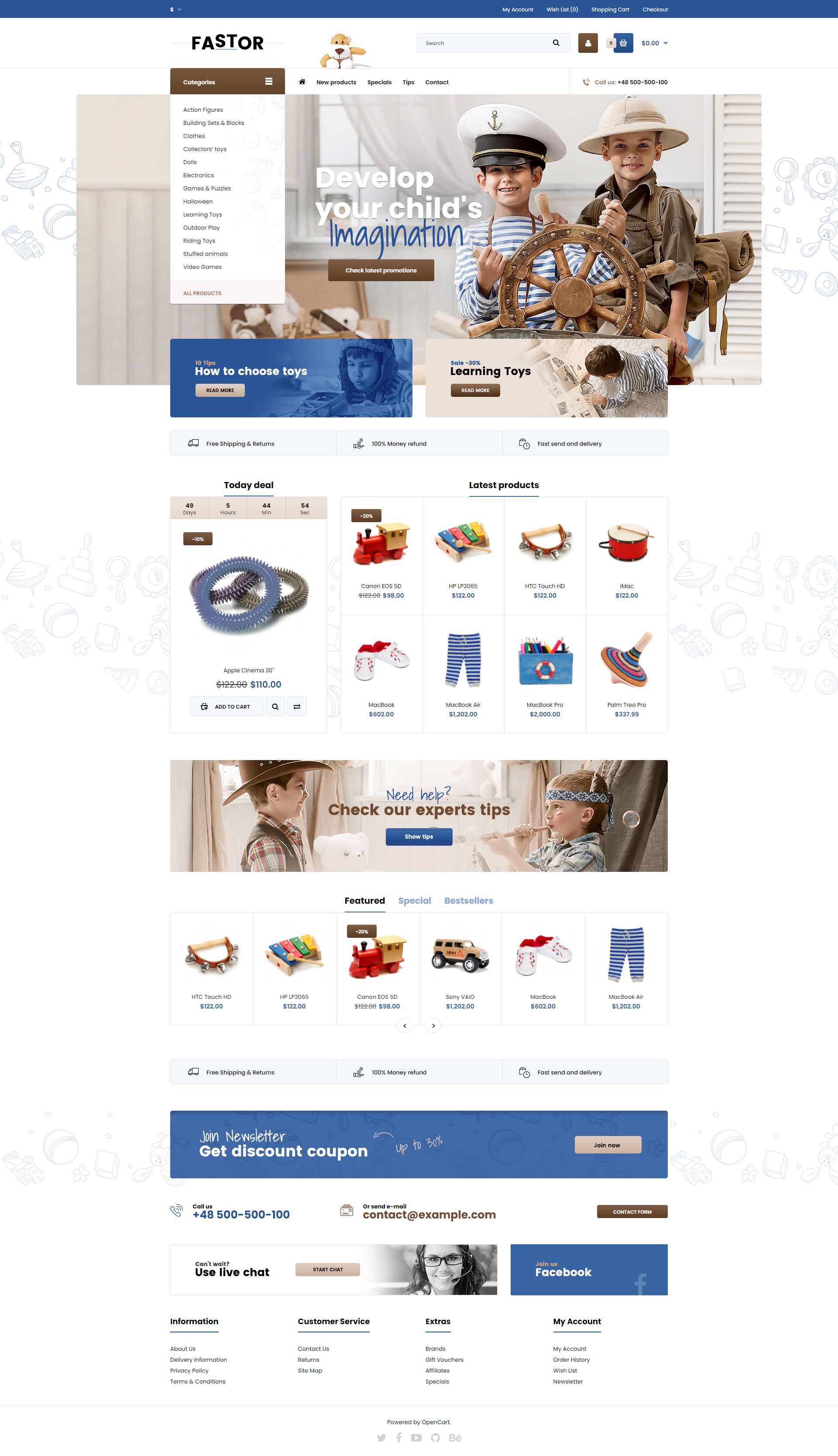 Fastor - Opencart Oyuncak Teması