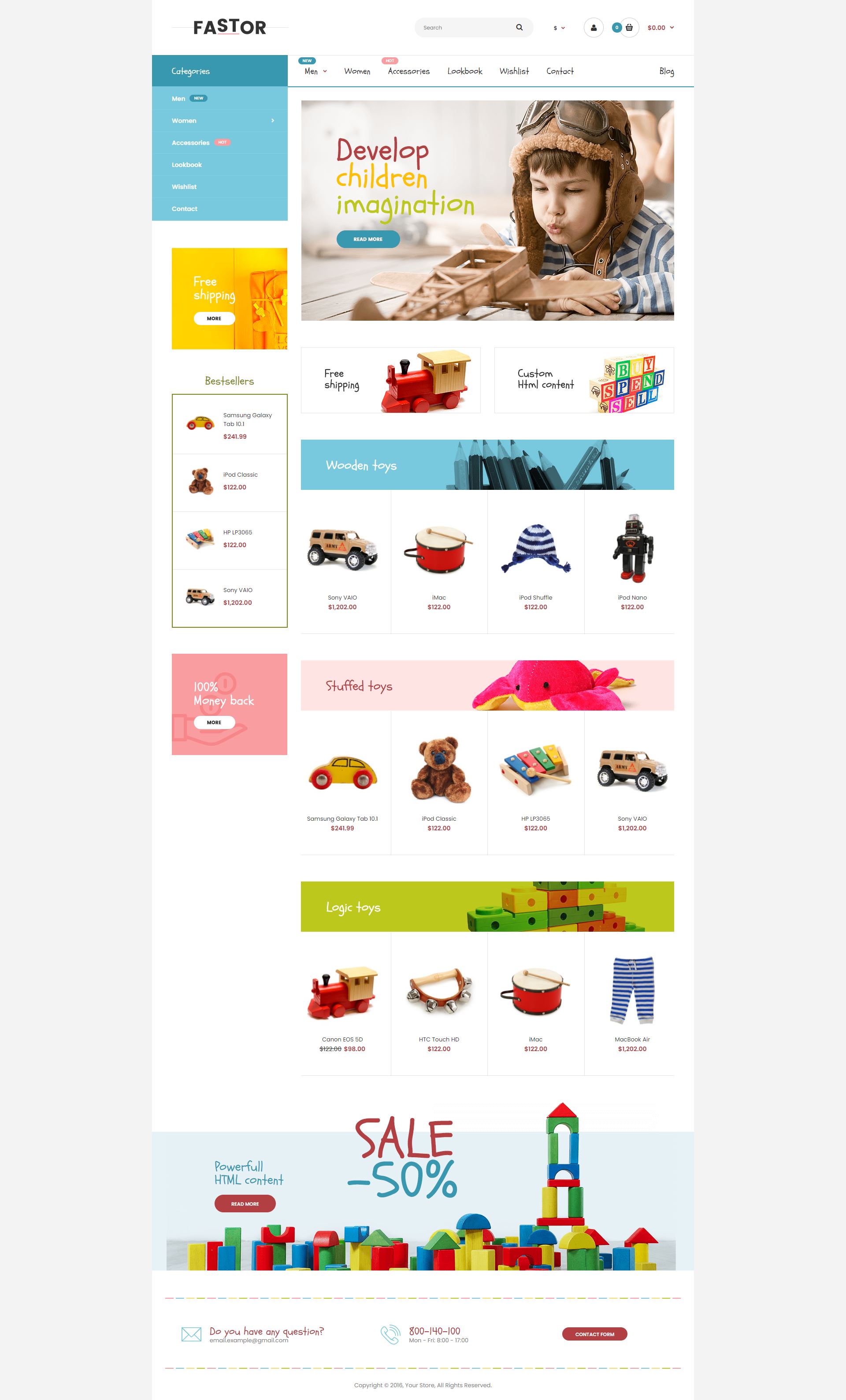 Fastor - Opencart Oyuncak Teması