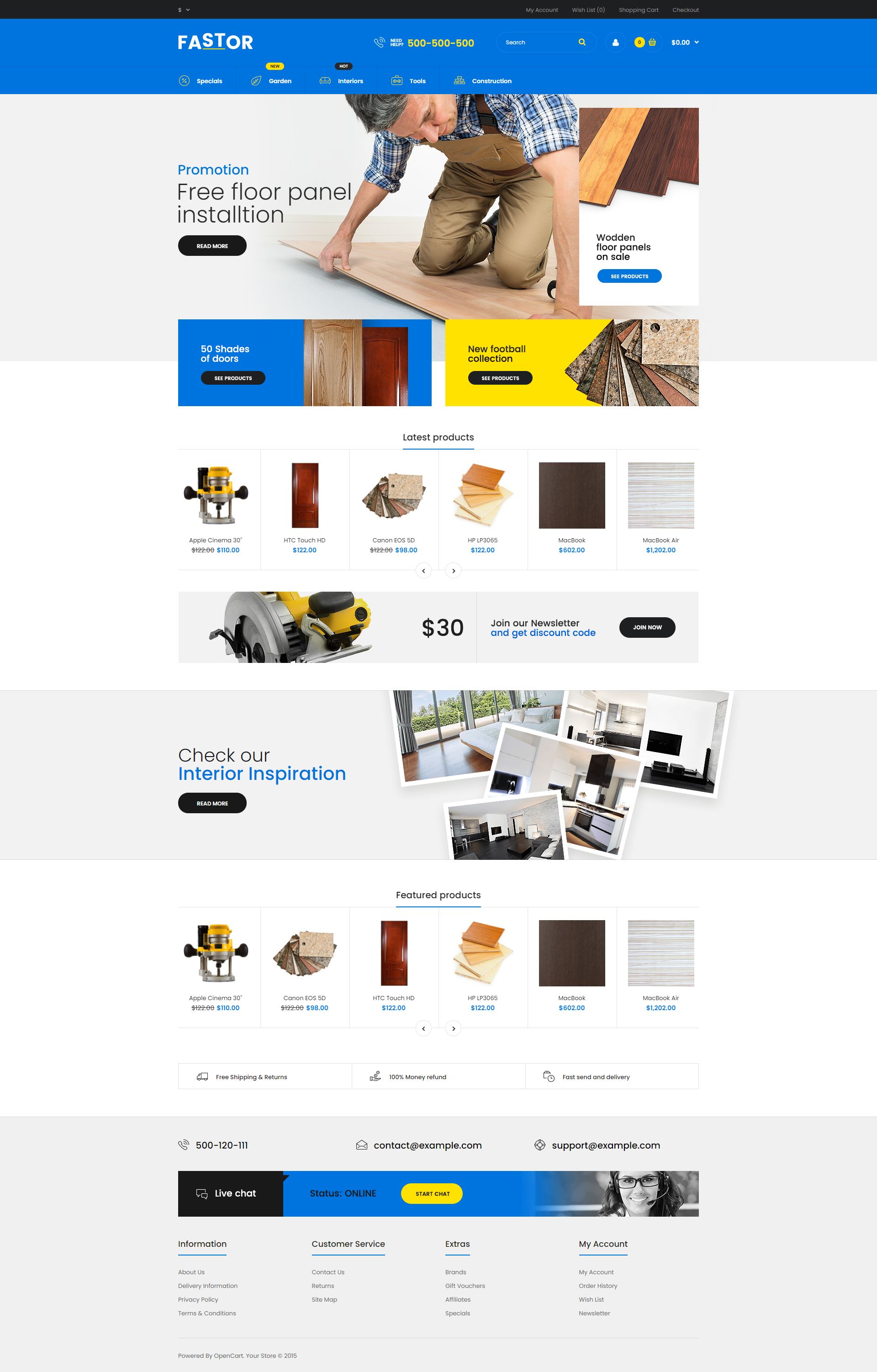Fastor - Opencart Hırdavat Teması