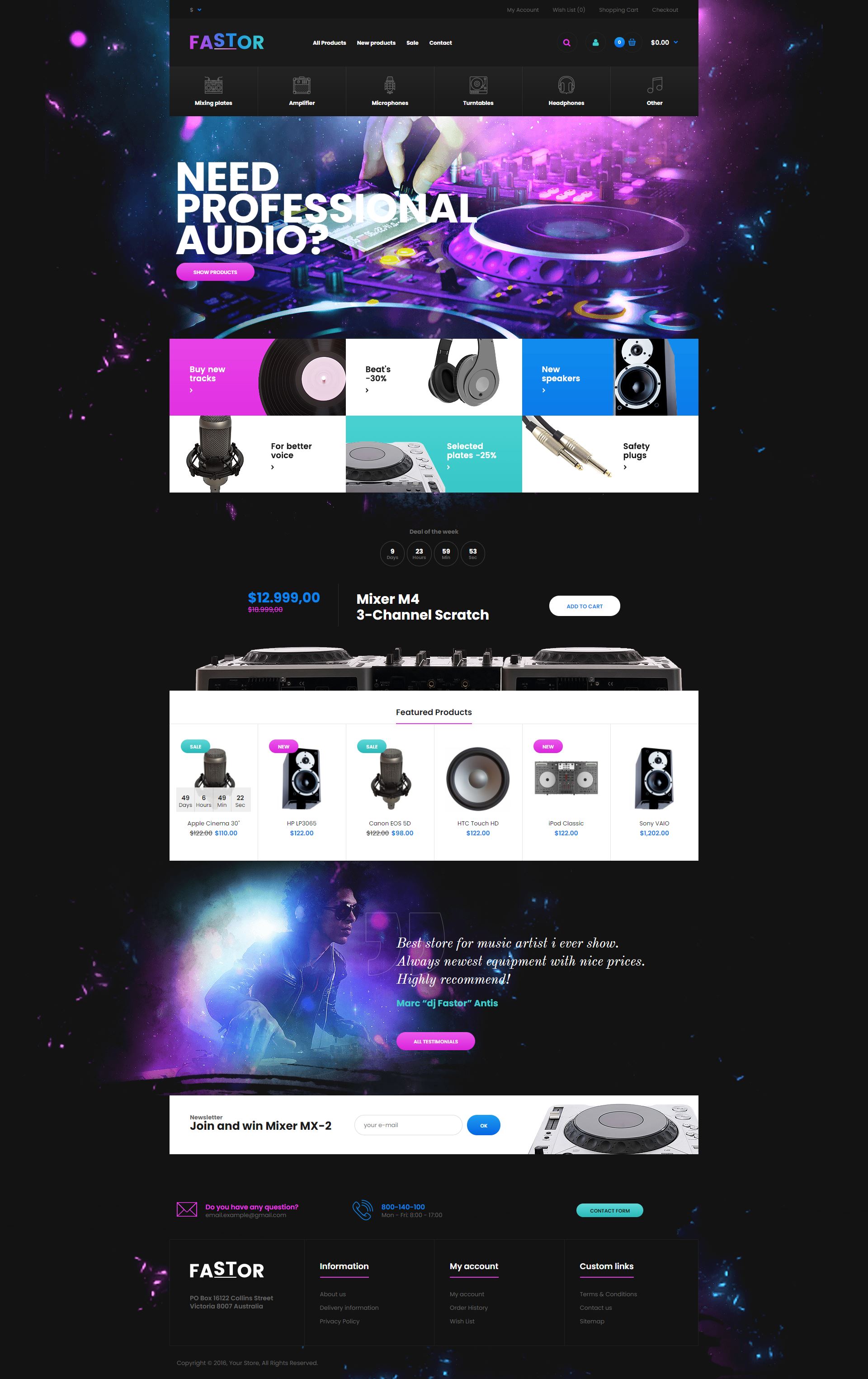 Fastor - Opencart Elektronik Satış Teması