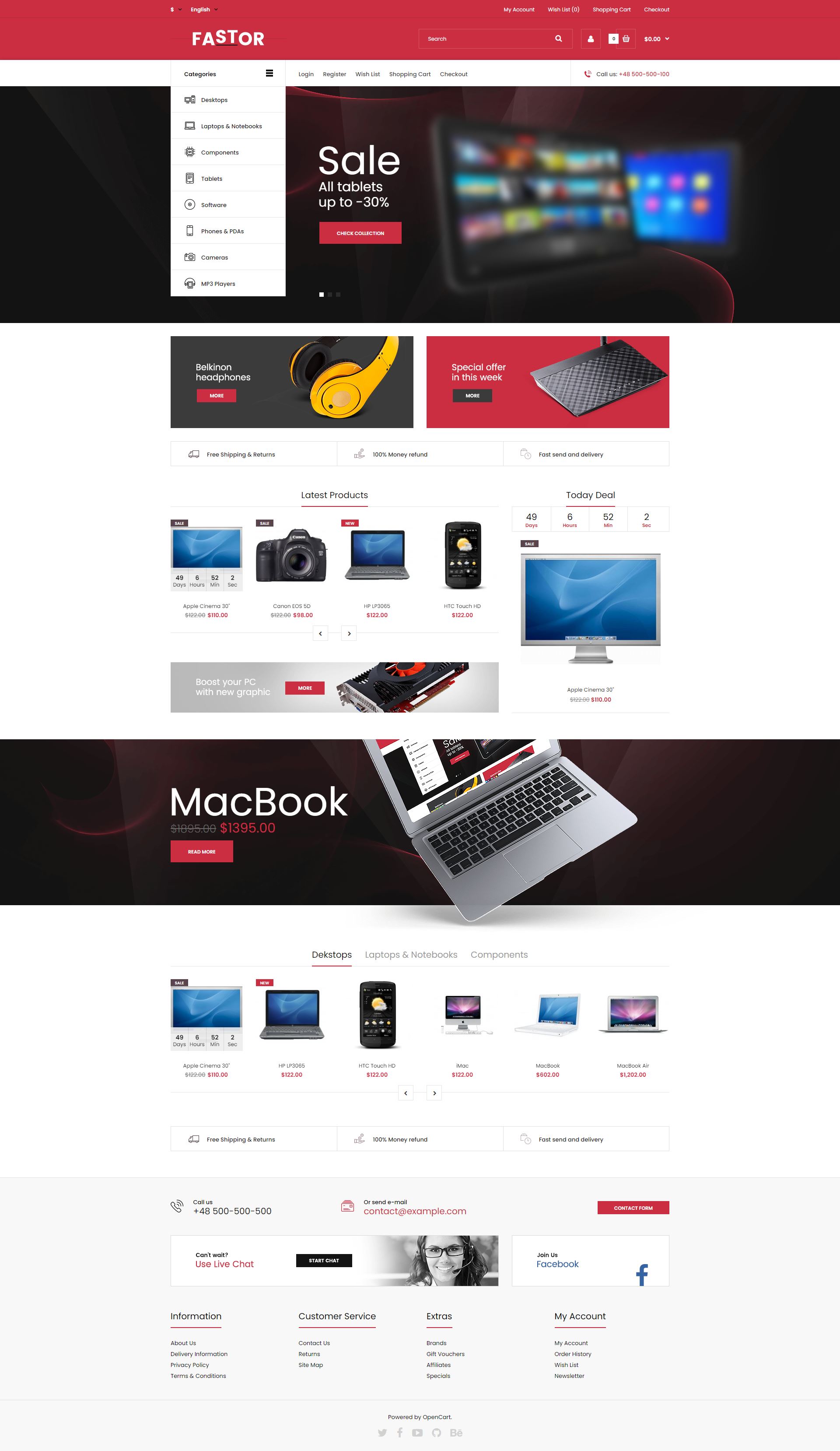 Fastor - Opencart Elektronik Satış Teması