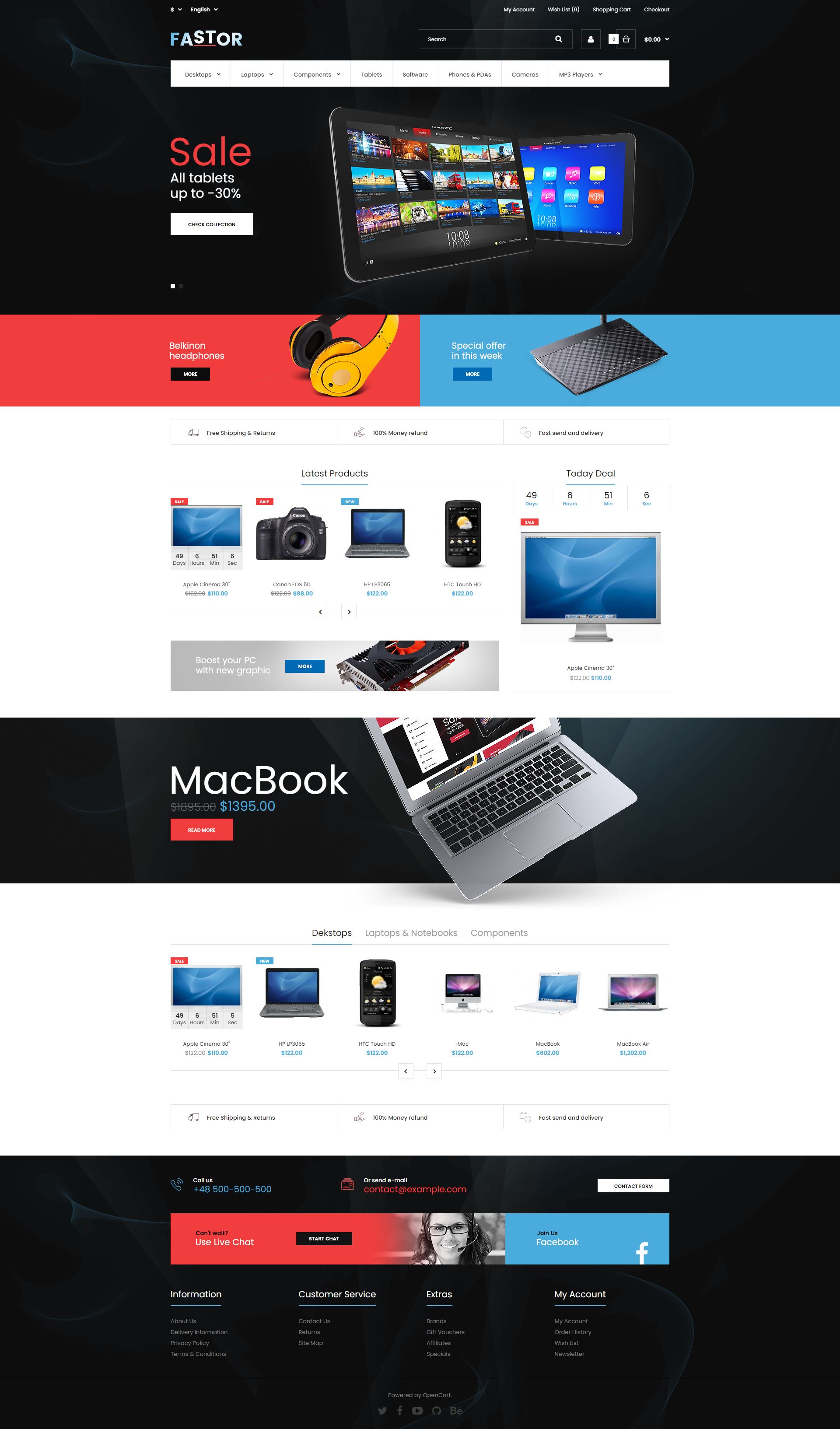 Fastor - Opencart Elektronik Satış Teması