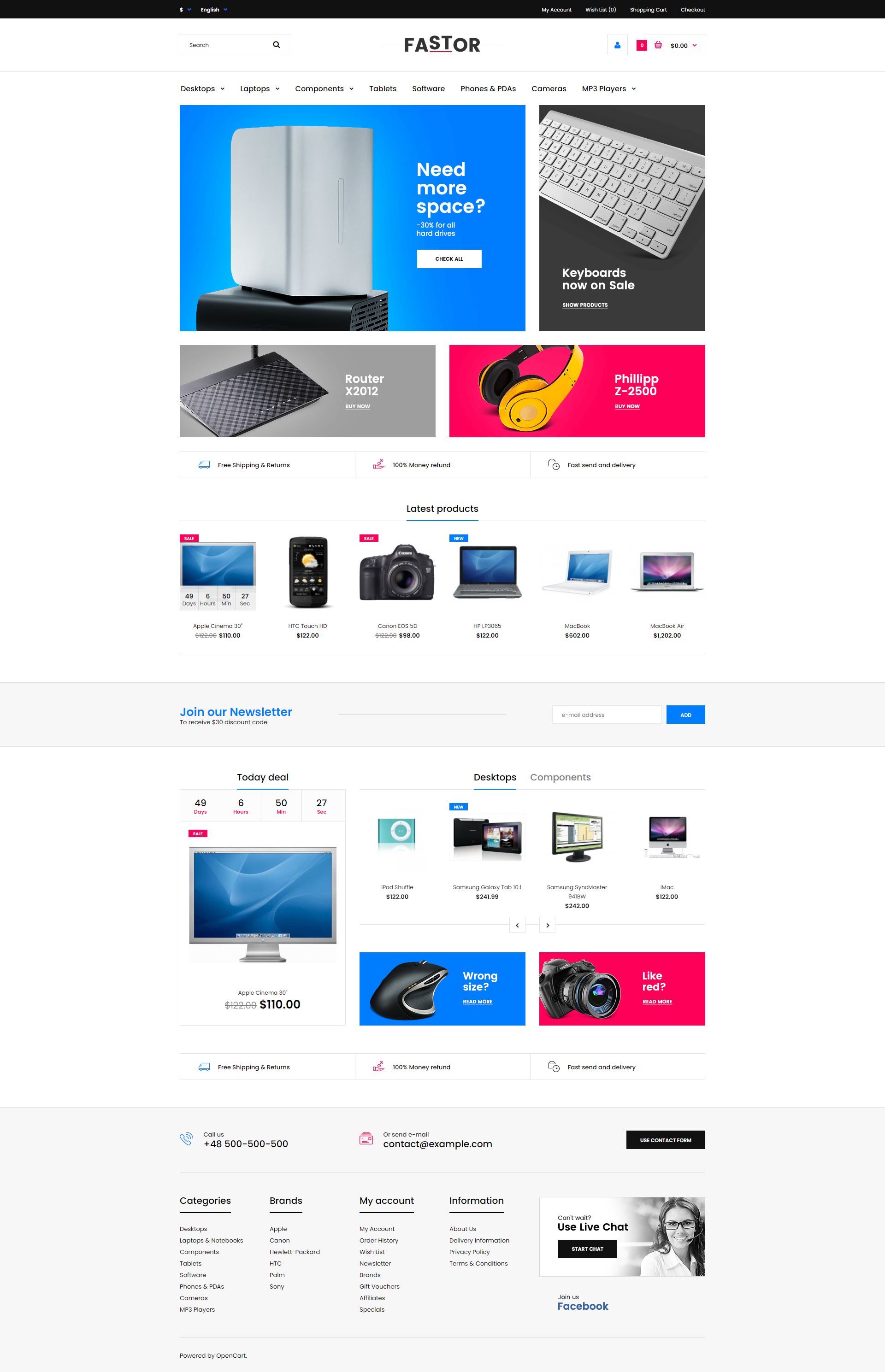 Fastor - Opencart Elektronik Satış Teması