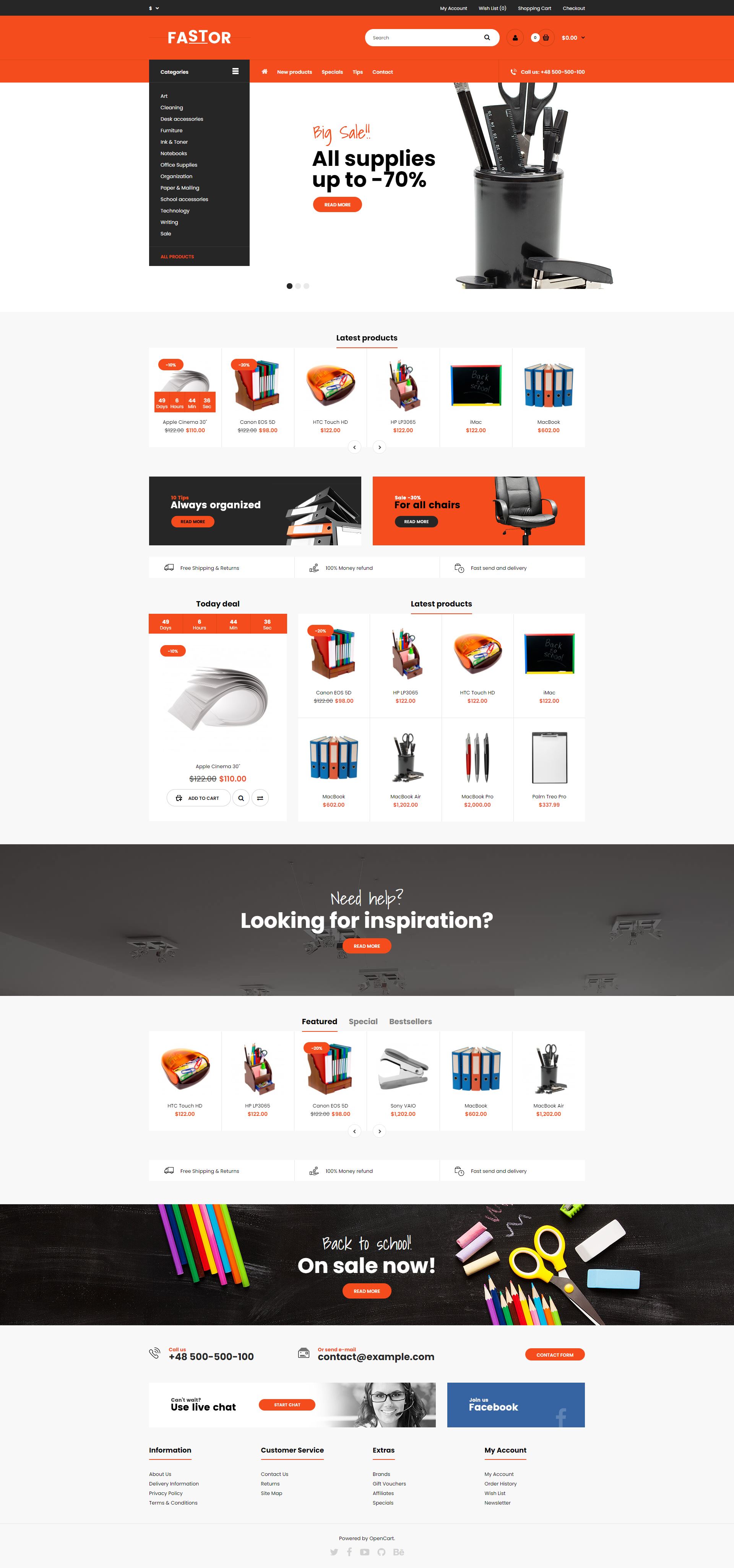 Fastor - Opencart Elektronik Satış Teması