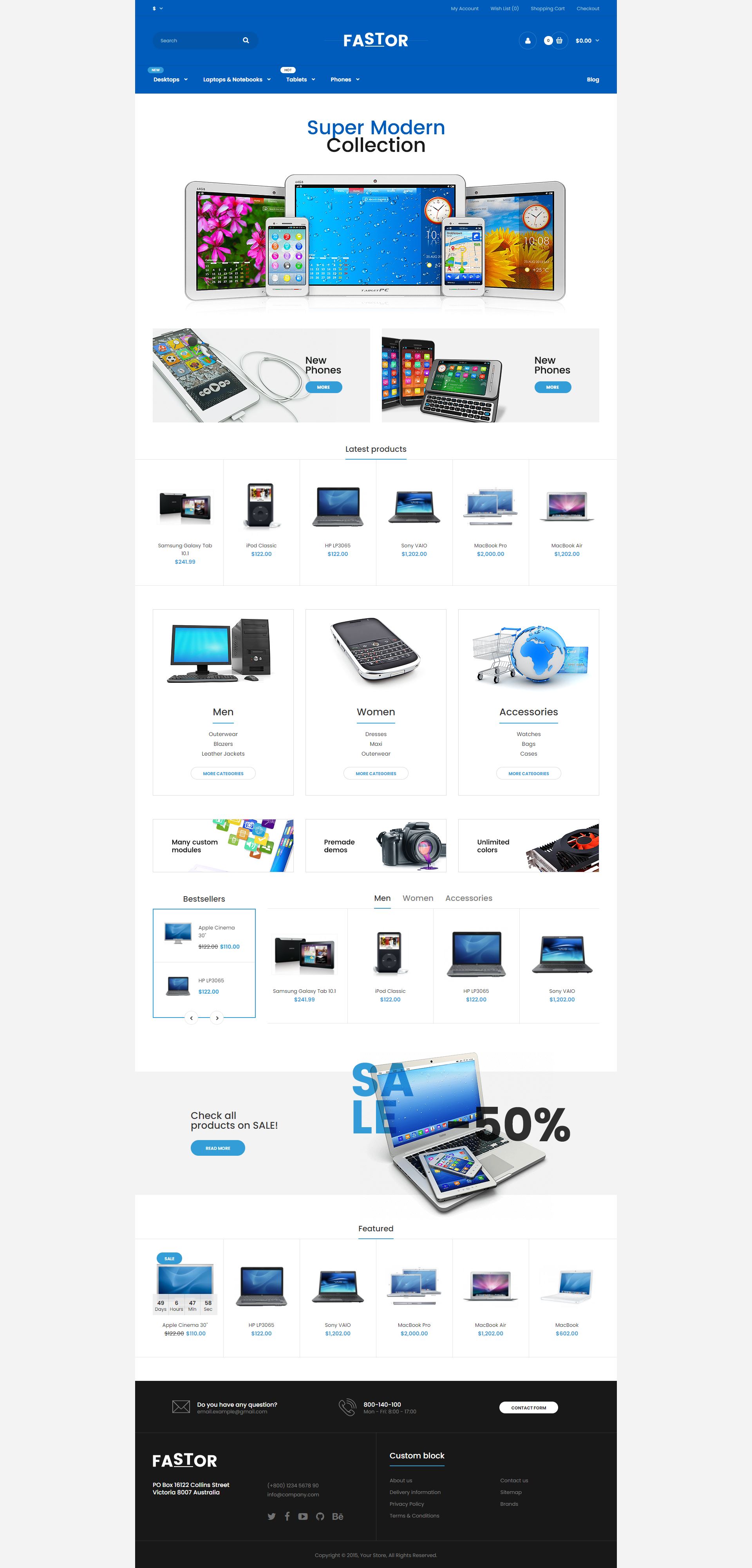 Fastor - Opencart Elektronik Satış Teması