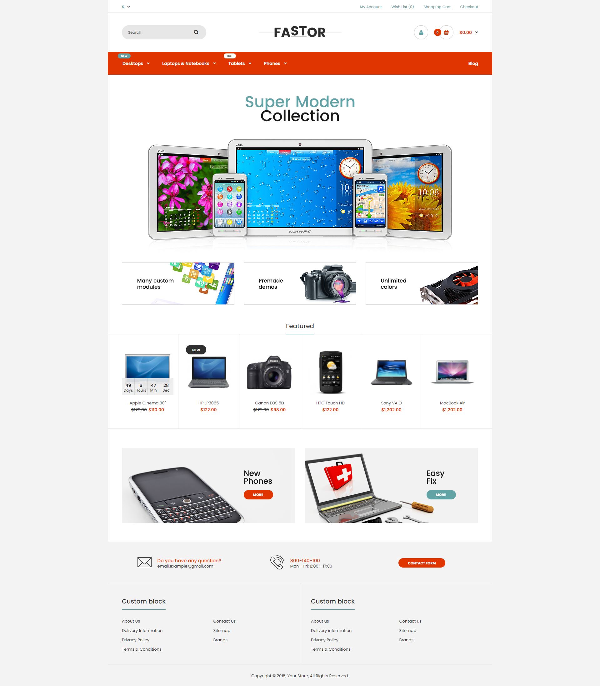 Fastor - Opencart Elektronik Satış Teması
