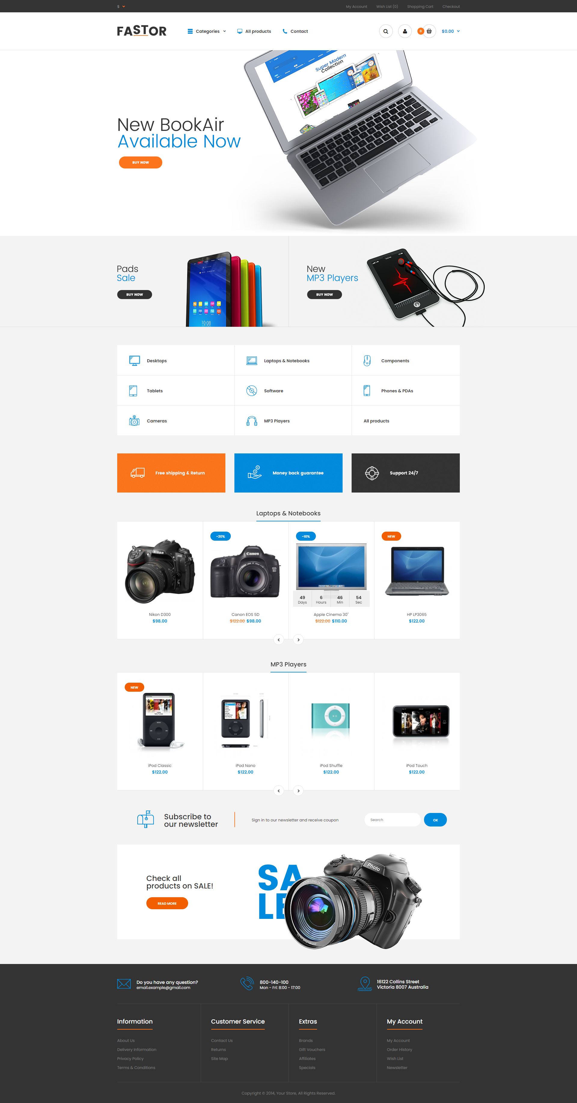 Fastor - Opencart Elektronik Satış Teması