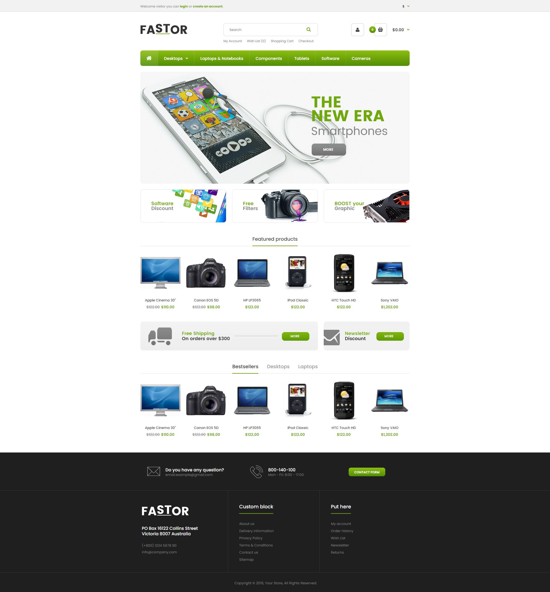 Fastor - Opencart Elektronik Satış Teması