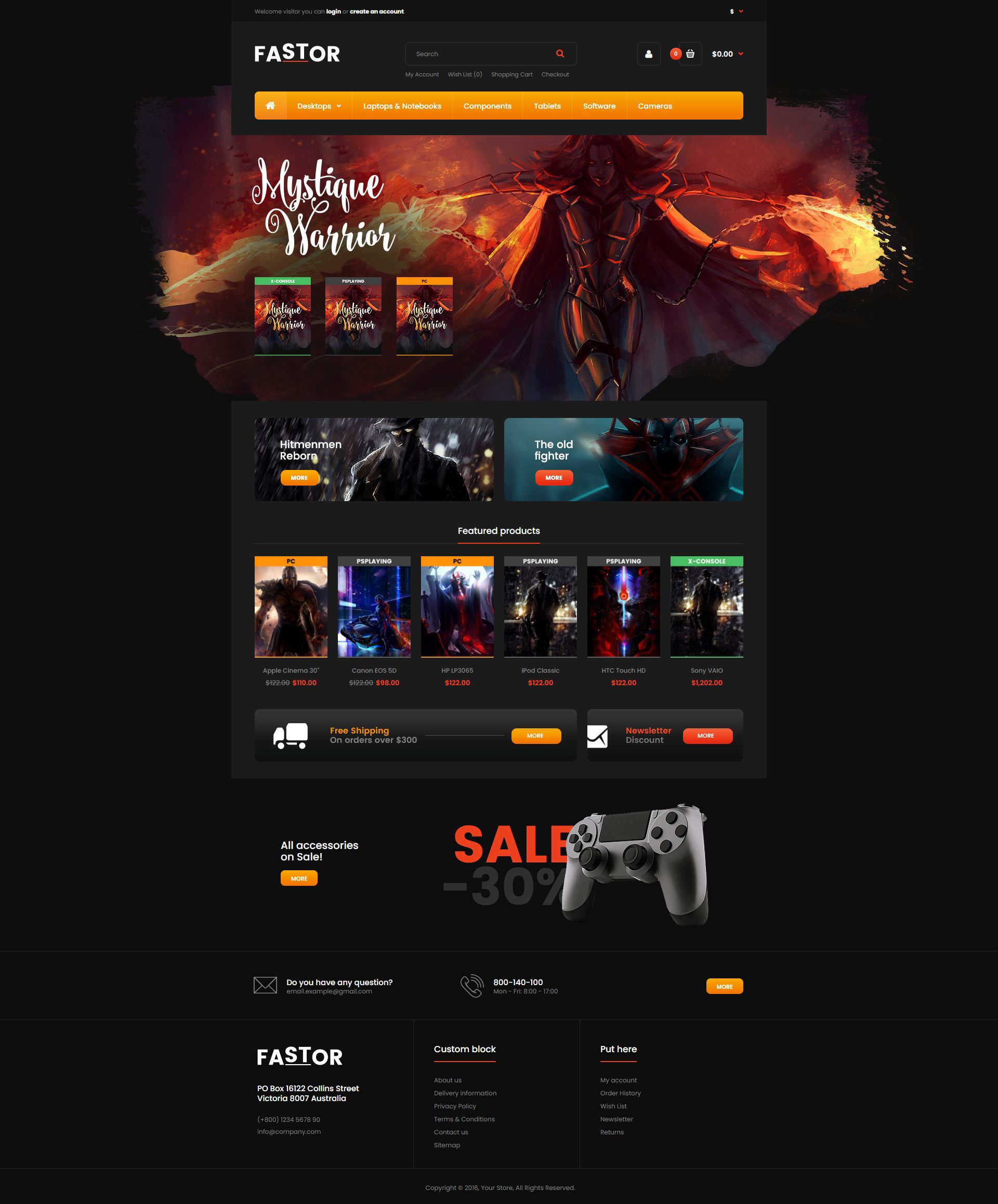 Fastor - Opencart Oyun Satış Teması