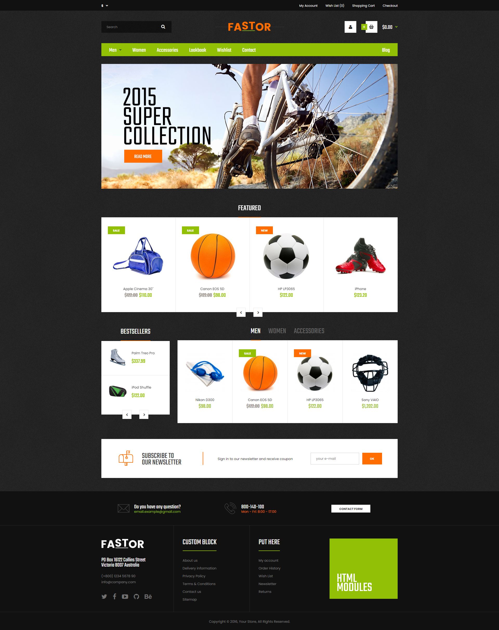Fastor - Opencart Elbise Satış Teması