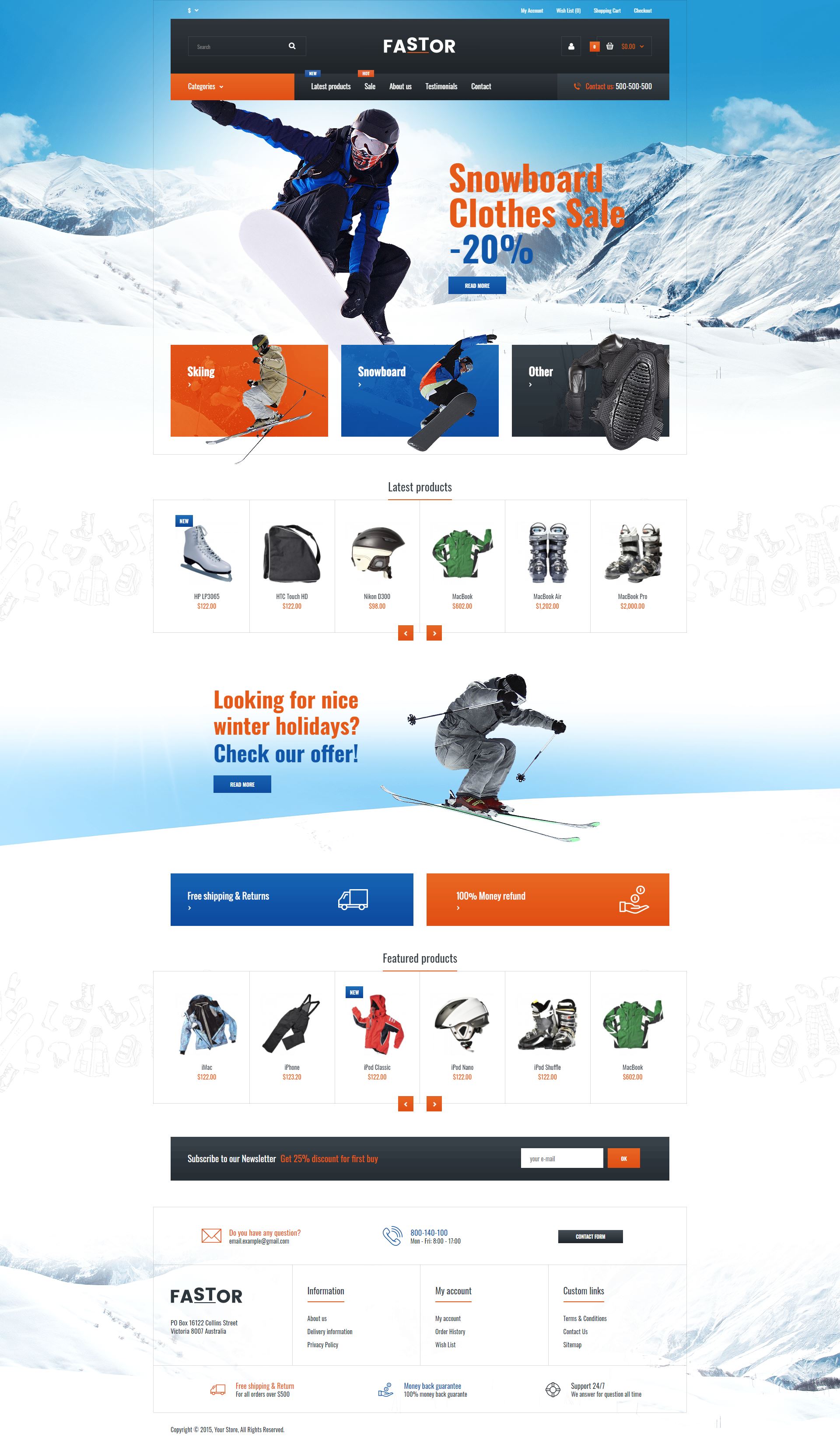 Fastor - Opencart Elbise Satış Teması