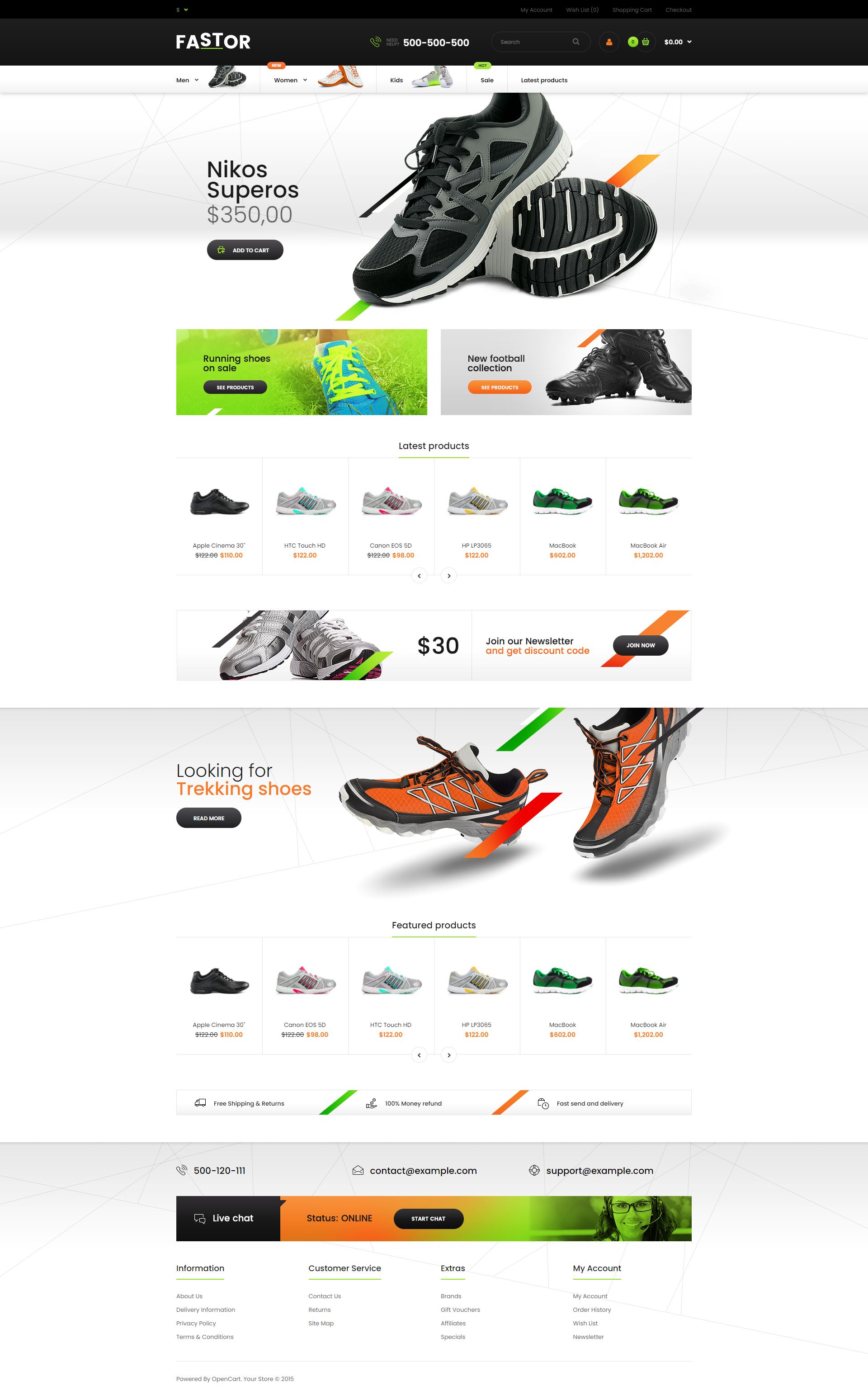 Fastor - Opencart Ayakkabı Satış Teması