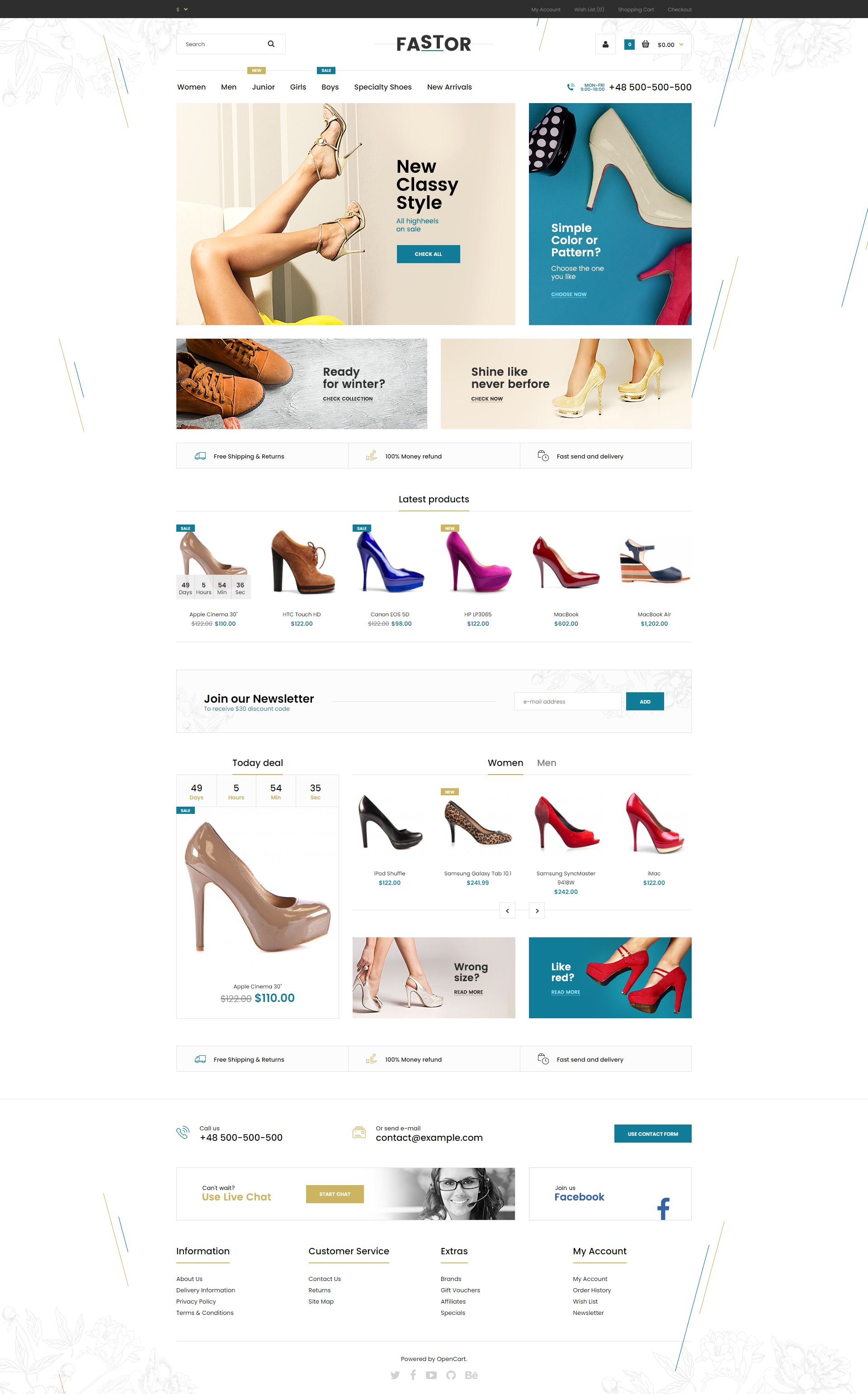 Fastor - Opencart Ayakkabı Satış Teması