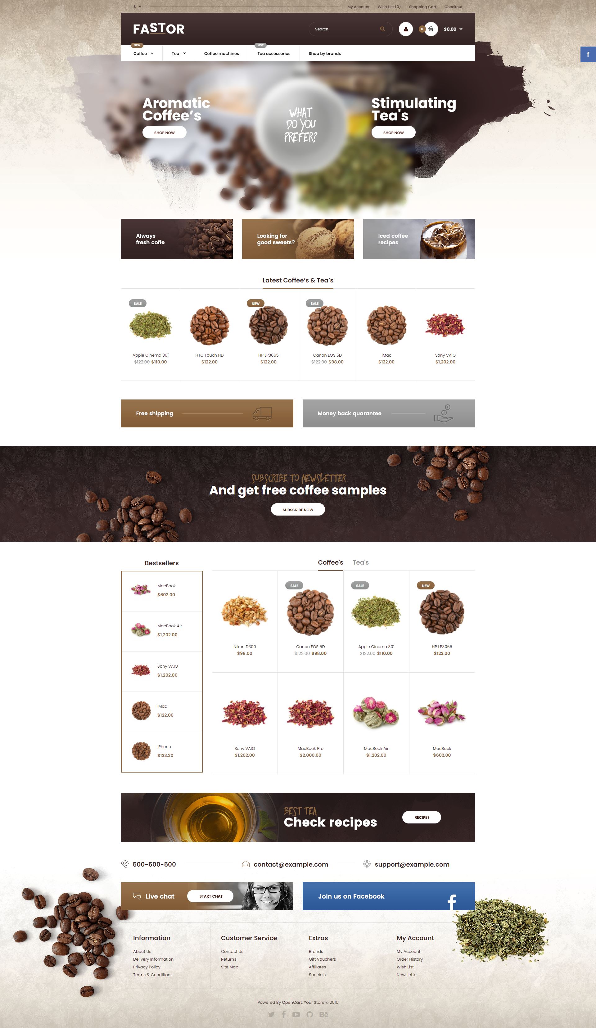 Fastor - Opencart Yiyecek Satış Teması
